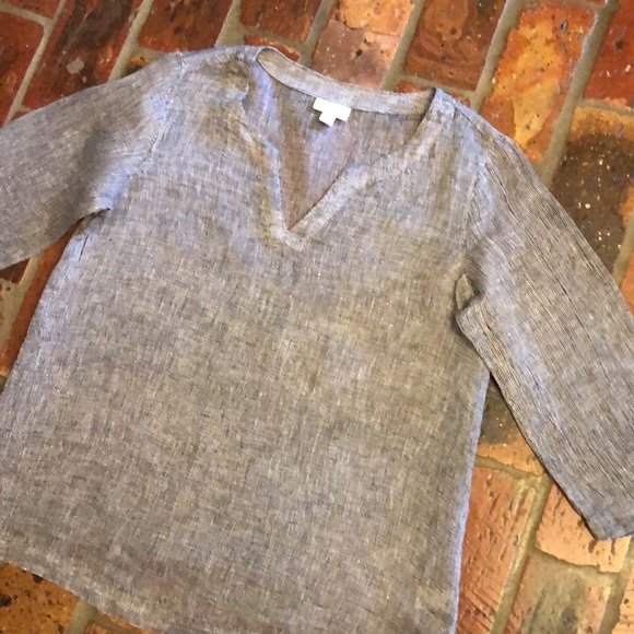 Pure Jill 100% linen textured tunic szXS - Picture 2 of 9